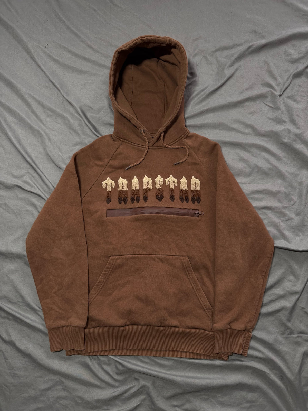 Trapstar Spellout Brown Hoodie