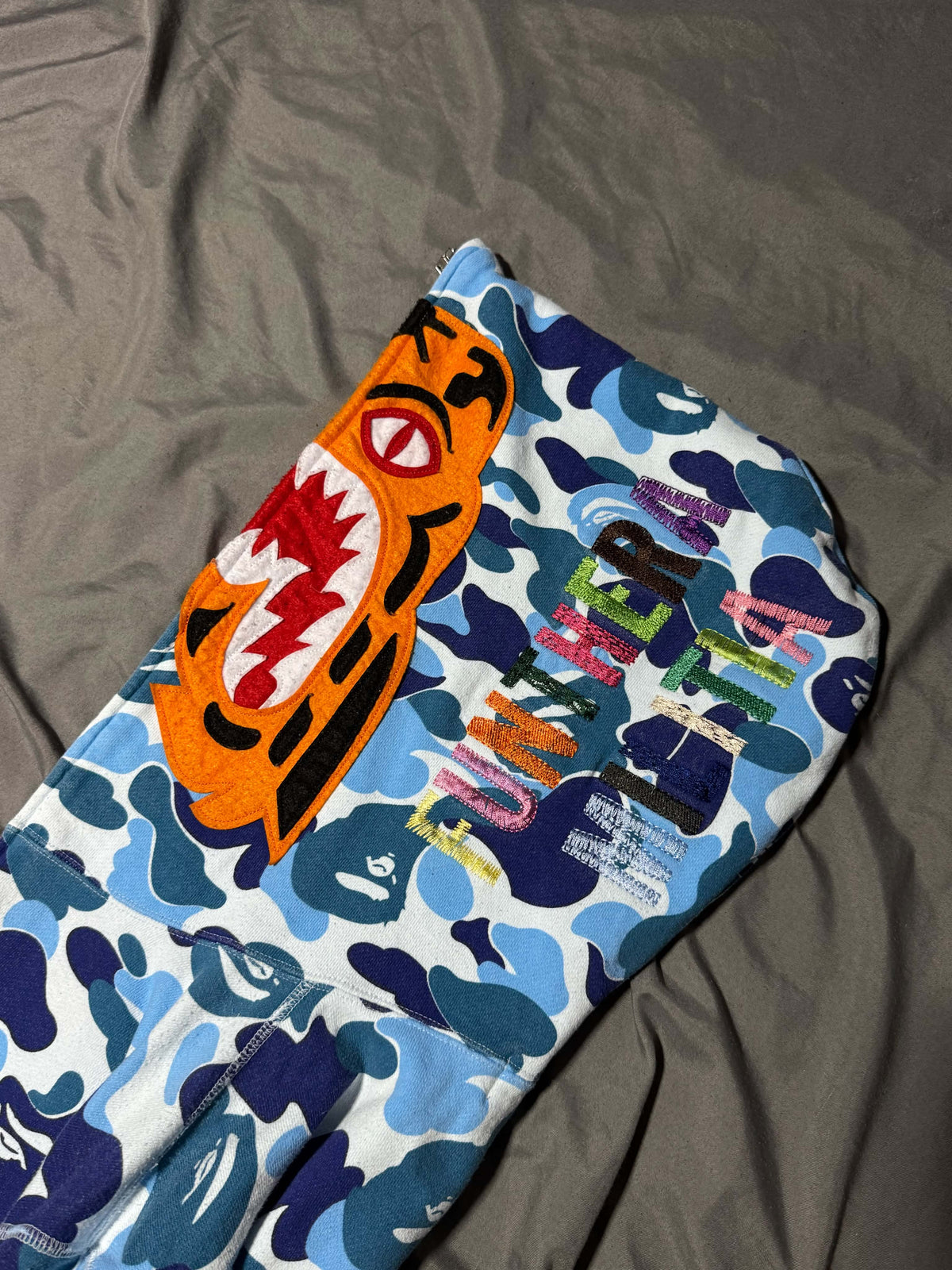 Bape Tiger Abc Blue Camo Full-Zip Hoodie