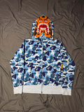 Bape Tiger Abc Blue Camo Full-Zip Hoodie