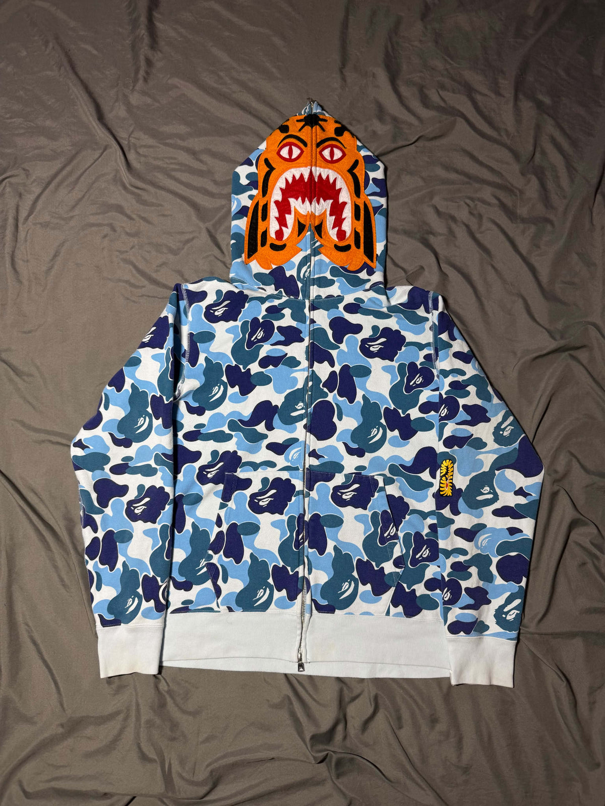 Bape Tiger Abc Blue Camo Full-Zip Hoodie