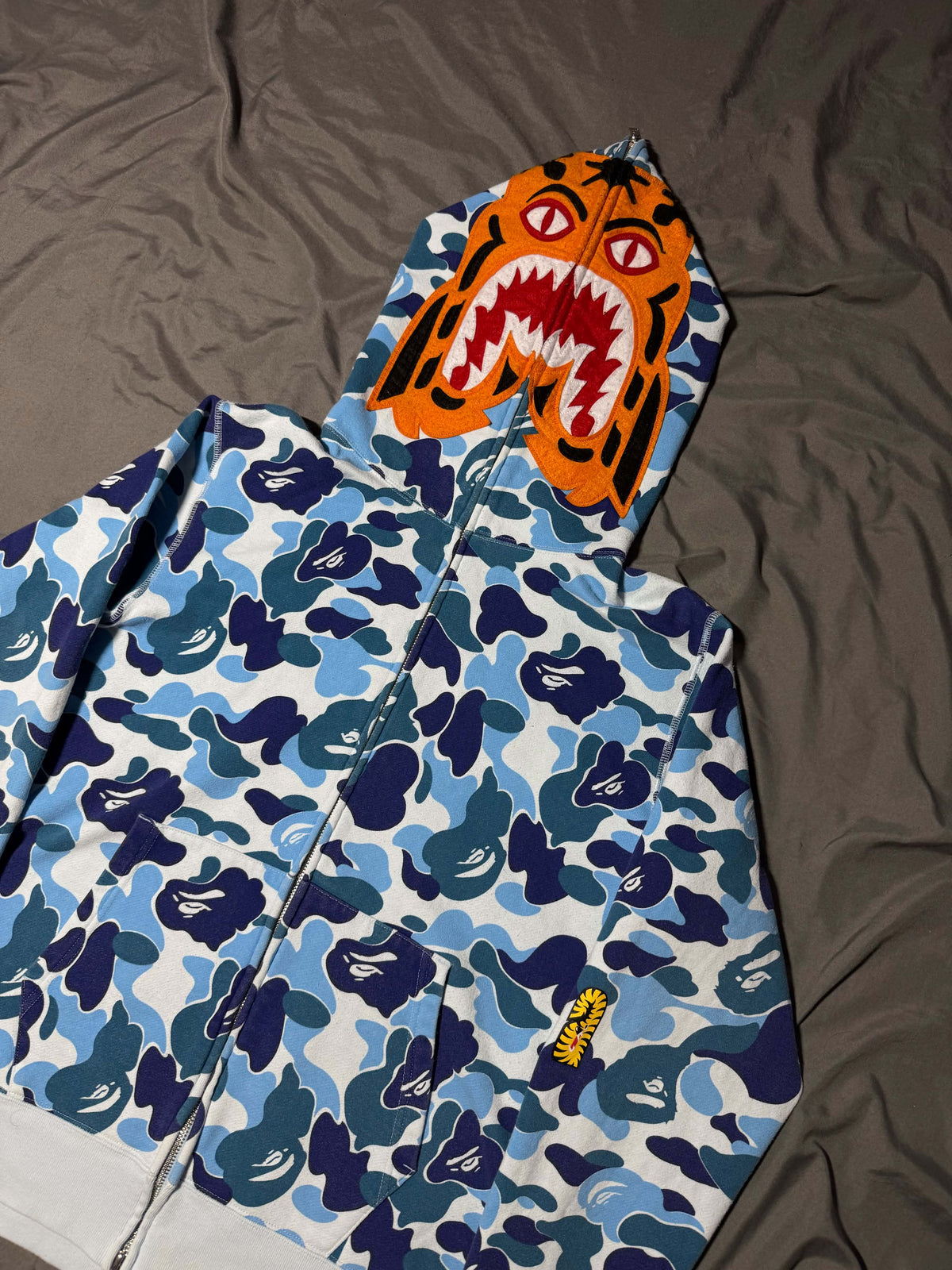 Bape Tiger Abc Blue Camo Full-Zip Hoodie
