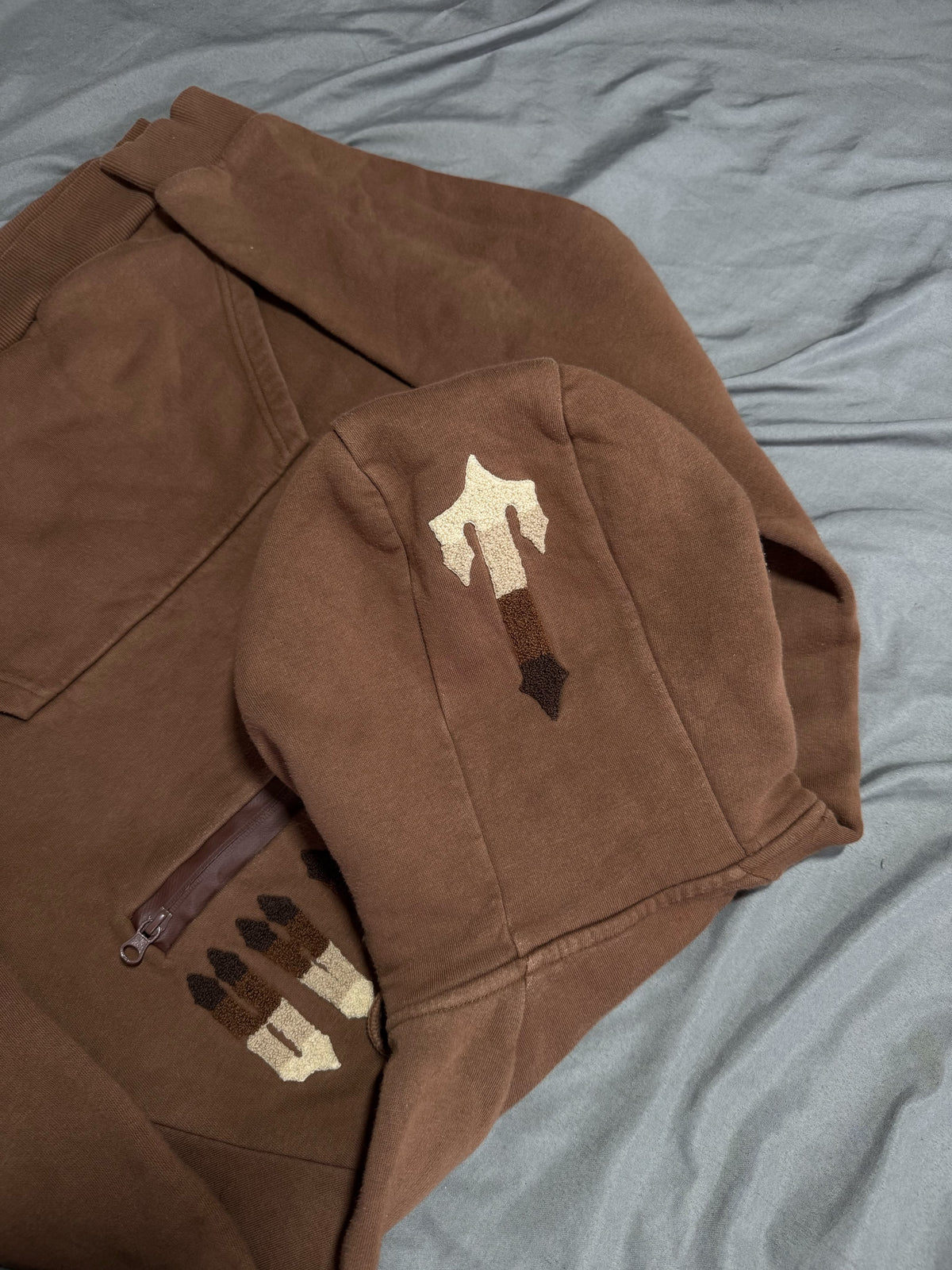 Trapstar Spellout Brown Hoodie