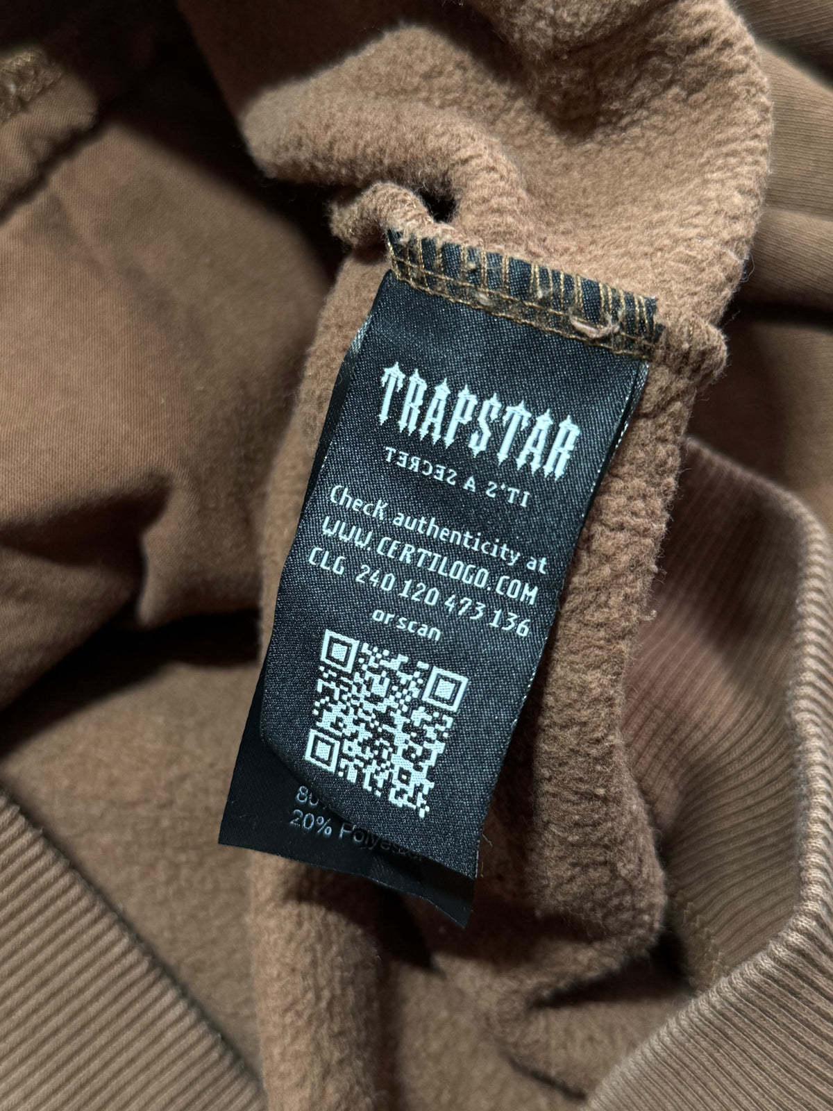 Trapstar Spellout Brown Hoodie