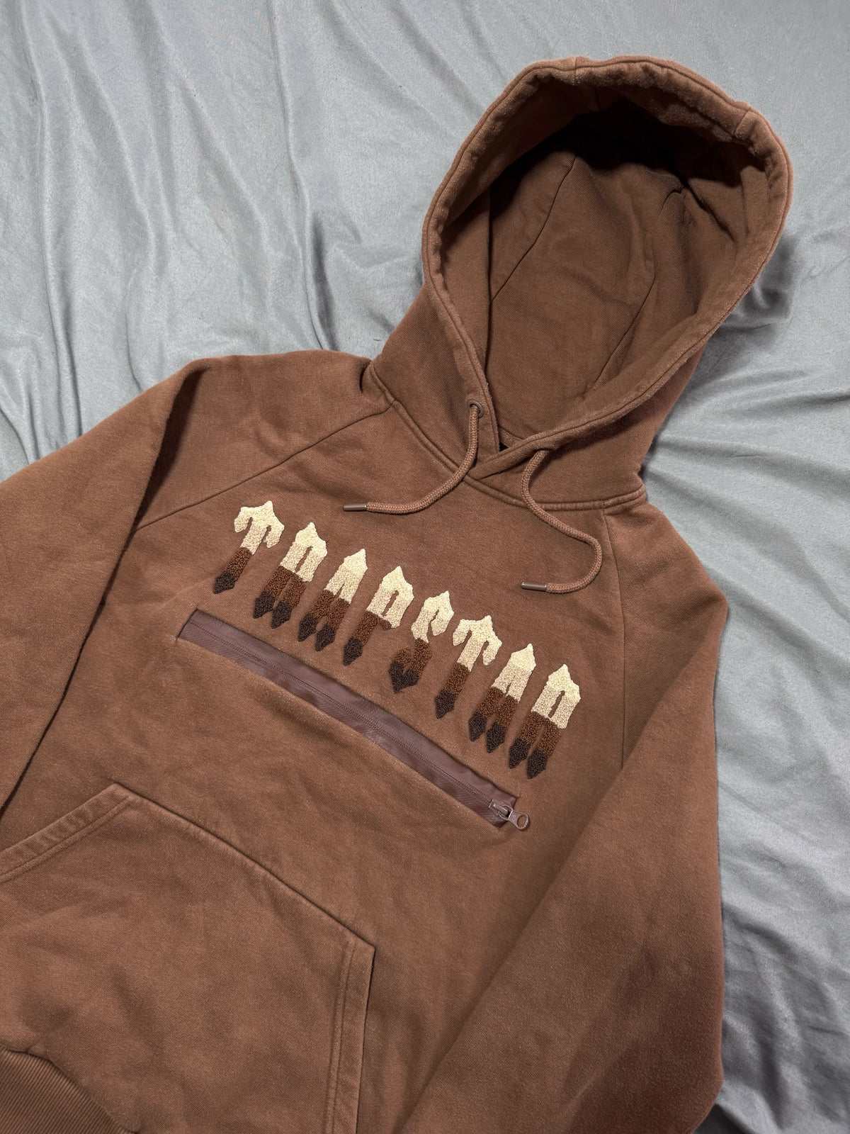 Trapstar Spellout Brown Hoodie